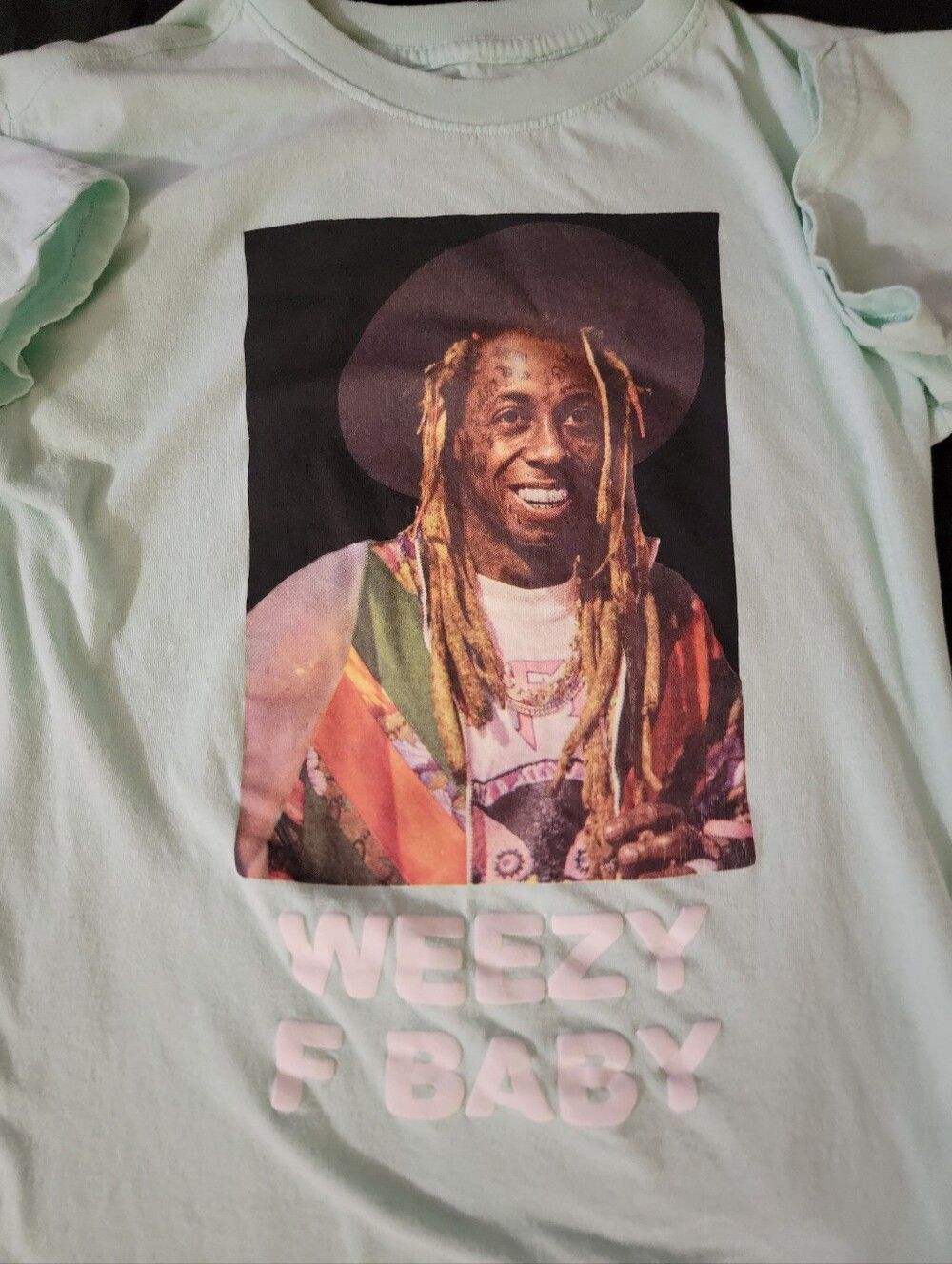 🆕️👕Lil Wayne "Weezy F Baby" Graphic T-shirt, Sz S, Mint Green